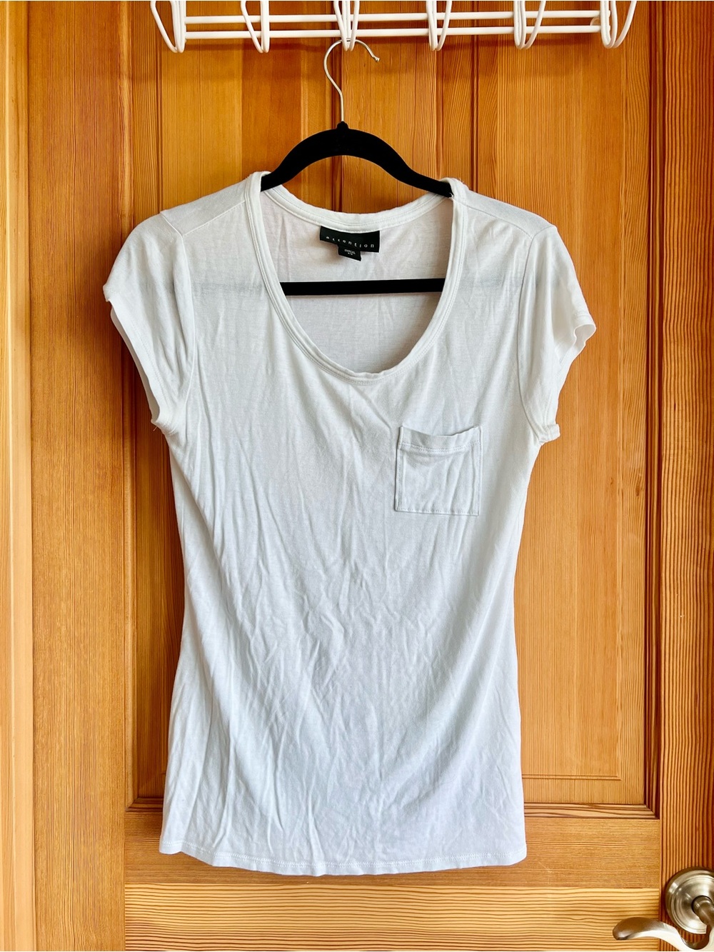 Attention Women's White Pocket Tee